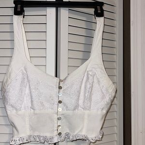 Free people lace stretchy L/XL top, never worn!